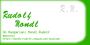 rudolf mondl business card